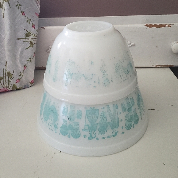 Vtg Pyrex Amish Butter Print Mixing Bowls - Picture 3 of 9